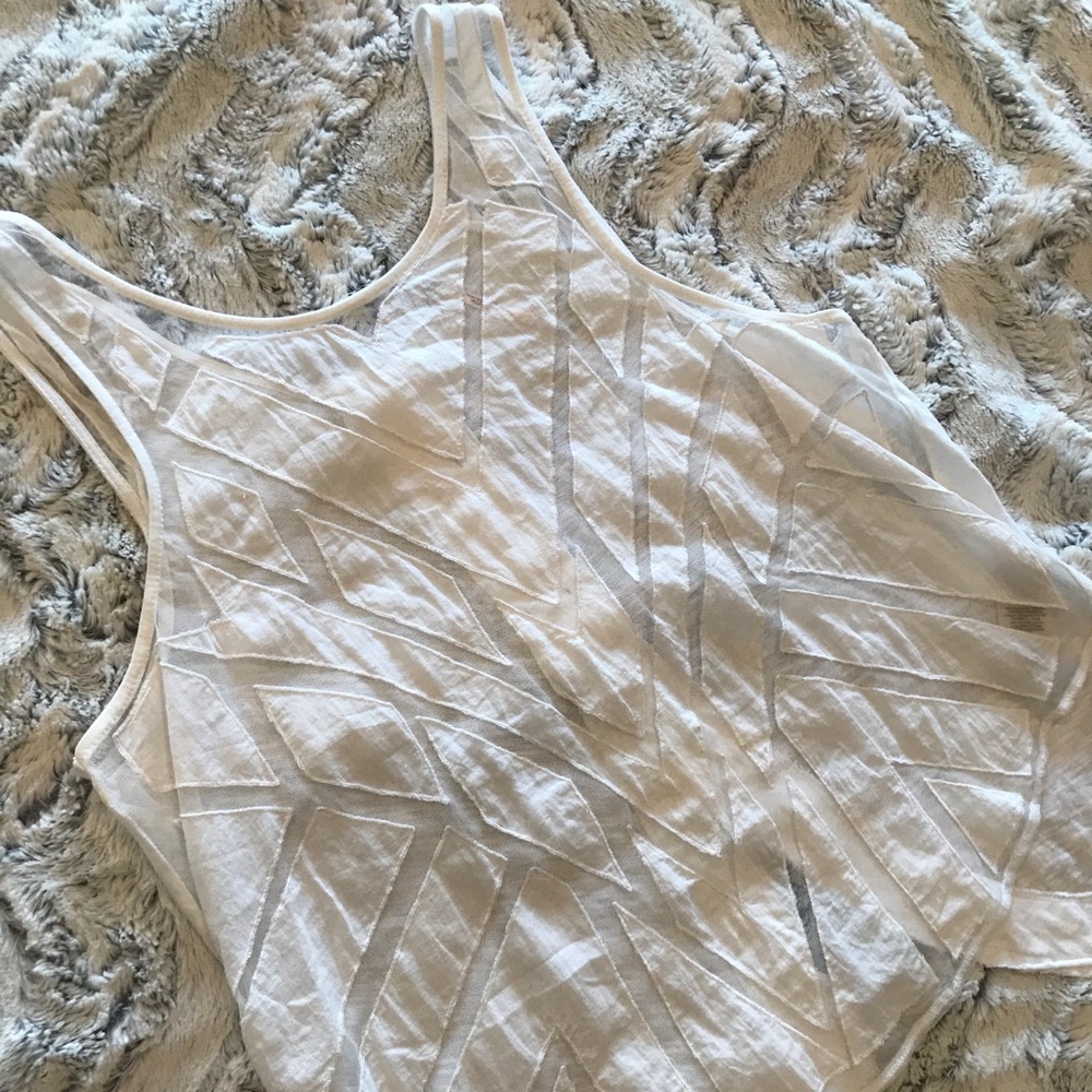 Free People white mesh tank